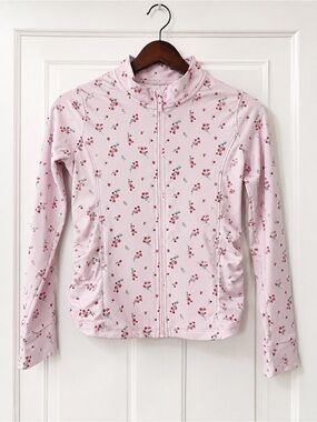 All in Motion Target Floral Full Zip Athletic Jacket Pink Girls Size XL